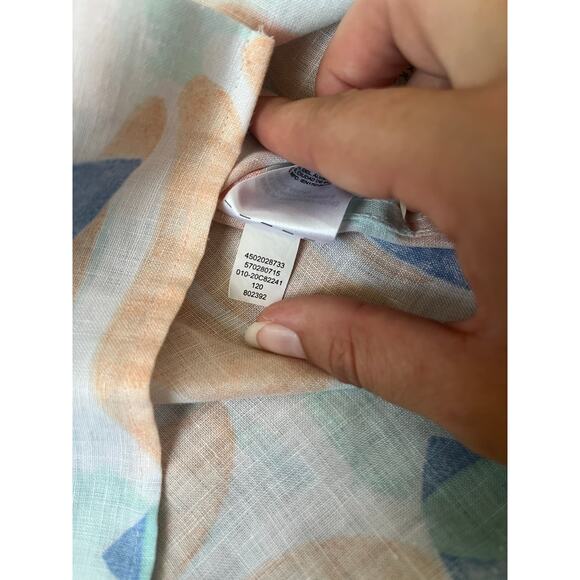 Chico's Linen Multi-Colored Printed Tunic No Iron Beach Travel Size 3 16/18 - Picture 8 of 11